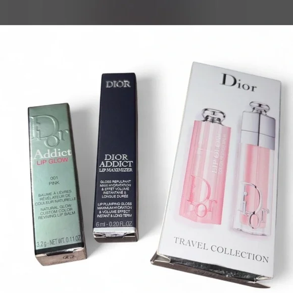 Dior Pink Lip Gloss Duo addict 001 set - Picture 4 of 7